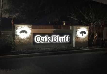 Oak Bluff Illuminated Monument Sign