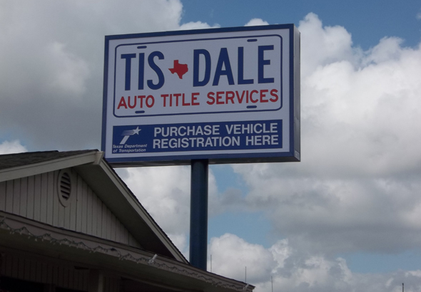Tisdale Auto Title Services sign
