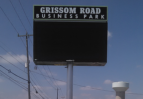Grissom Road Business Park sign